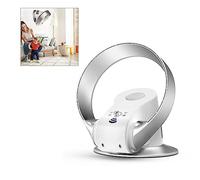 Lnder Bladeless Wall Mount Fan Small Table Cooling Fan 12inch Tower Fan 90°Oscillating Pedestal Fan For Bedroom Home Office Quiet Cooling (Color : Cream)