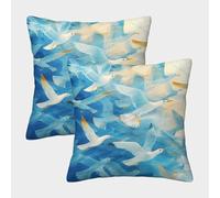 LNDVBEUDK Möwe Kissenhüllen 2er Set dekokissen Kuschelkissen für Couch Sofa Schlafzimmer Wohnzimmer Zuhause 40x40cm