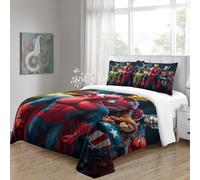 LNDVBEUDK The Avengers 3D Printed Duvet Cover Microfibre Soft Avengers Quilt Covers Bedding Sets with Pillowcase Easy Care Comforter Cover Hidden Zipper for Kids Boys Girls Double(200x200cm)
