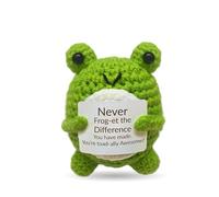 LNEMDP Christmas Encouragement Frog, Handmade Crochet Gift, Suitable for Teachers, Colleagues, Bosses, Nurses, Motivational Desk Decoration During The Holidays