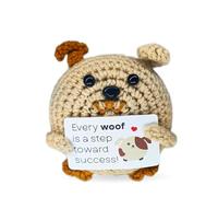 LNEMDP Mini Handmade Crochet Puppy Christmas Birthday Gift for Women Men Daughter Son Uncle Auntie Friends Colleagues Emotional Support Animal Cute Desktop Decor