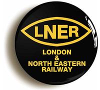 LNER RETRO LOGO BADGE BUTTON PIN (1inch/25mm diameter) LONDON NORTH EASTERN RAILWAY