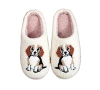 LNERIP Animal Slippers Fruit Slippers Plant Slippers Various Cartoon Patterns Fluffy Soft Memory Foam Retro Indoor Outdoor Home Couple Shoes, Beagle, 9-10 Women/8-8.5 Men