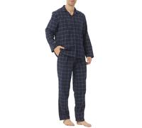 LNFINTDO Mens Flannel Pyjamas Set Cotton Checked Lounge Wear with Pockets | Classic Plaid Pattern,Button Down,Drawstring Elastic Waistband,2 Piece Soft Nightwear,Winter Warm Pjs for Christmas Holiday