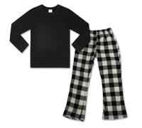 LNFINTDO Pyjamas for Kids Girls Christmas Pyjamas Set Winter Fleece Pjs 2pcs Long Sleeves Nightwear Tops & Plaid Bottoms Sets for 7-13 Years