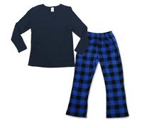 LNFINTDO Pyjamas for Kids Girls Christmas Pyjamas Set Winter Fleece Pjs 2pcs Long Sleeves Nightwear Tops & Plaid Bottoms Sets for 7-13 Years