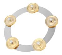 Lnfxkvva 1 PCS Rack Drum Hi-Hat Bell Metal Jazz Drum Steel Tambourine Instrument Accessories Percussion Gold Metal