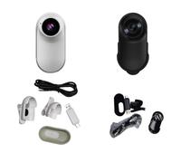 Lnfxkvva 2 Set Mini Camera -Back Clip Type Sports Camera Bicycle Action Anti-Shake Logger (White with Black)