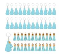 Lnfxkvva 48 PCS Acrylic Keychain Blanks Clear Blank Keychains Kit Acrylic Cheer Key Chains with Blue