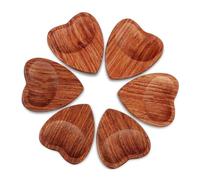 Lnfxkvva 6Pcs Wood Acoustic Guitar Picks Heart Shape Picks Parts Musical Instrument Guitar Accessories