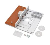 Lnfxkvva Aluminium Router Table Insert Plate Electric Wood Milling Flip Board with Miter Gauge Guide Set Table Saw Workbench-A