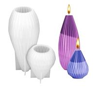 Lnfxkvva Silicone Candle Molds Silicon Mold 3D Geometric Pear Bottle Shape Mould Soap Cake Mold for Aromatherapy 2Pcs