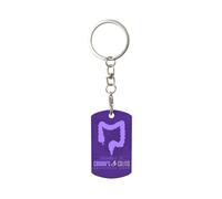 LNFZiZO Crohn'S & Colitis Awareness Month Rectangular Metal Key Chain, Key Fob Car Keychain Holder Gifts Decor For Men And Women Home Office