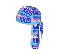 LNFZiZO Protect Trans Kids Transgender Pride Month Bandanas Skull Caps for Men Women Cycling Hat Do Rag Beanie Hat Black