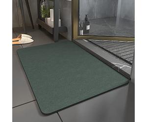 LNGFSH Diatomaceous Earth Bath Mat，Quick Dry Bathroom Mat，Non Slip Bath Mats for Bathroom，Super Absorbent Anti Slip Bath Mat (Green,60 x 90 cm)