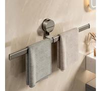 LNGFSH Towel Rail Wall Mounted Suction Cup, Hand Towel Holder, Aluminum Single Towel Bar for Bathroom Kitchen Home (60cm)