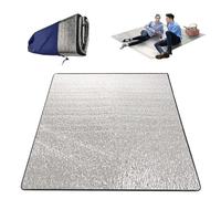 LNGJIN Aluminium Foil Camping Mat, 200 x 200 cm, Silver, 2 sqm, Unisex, Outdoor, Space Theme, Machine Made, Cotton, Aluminium, Picnic Blanket