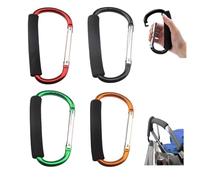LNGJIN Pram Carabiner, Pack of 4 Pram Hooks, Camping Aluminium Alloy Spring Buckles, Pram Buggy Shopping Bag Holder, Pram Hook/Carabiner for Shopping Bags, Bags, Handbags