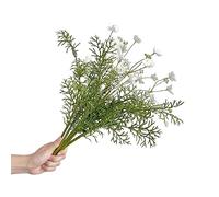 LNGODEHO 6pcs Artificial Silk Daisy Plastic Flower Bouquet Realistic DIY Greenery Shrubs Plants for Indoor Outdoor Home Decoration Table Centerpieces and Floral Arrangement (White)