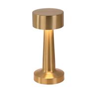LNGODEHO Gold Dumbbell Cordless Rechargeable Table Lamp, Metal Portable LED Desk Lamp with Hand Touch Sensor & 3-Levels Brightness for Bedroom, Living Room, Home Office, Dorm Decor