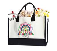 LNGORUS Occupational Therapy Appreciation Tote Bag for Women Girls, Mental Health Tote Bag for OT COTA, 17 x 11.8 x 7 Inches, Blue, XL