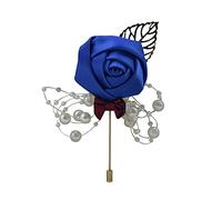 LNGOW Boutonniere Bridegroom Silk Rose Brooch Pins Wedding Flowers Buttonholes Accessories Groom Groomsman Prom Party Suit Decoration, As the Description, Satin