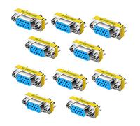 LNHCAW vga to vga 15 vga Connector、Null Modem Adapter Male to Male、Male to Female、vga Female to Female Adapter Extender Dual vga Adapter for 2 Monitors(10, Female to Female)