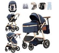 Lnhcrbs 3 in 1 Baby Stroller,This Travel Stroller Features an Adjustable Handle Height and Car Seat Set, Compact Pram Also Comes with an Anti-Mosquito Net and an Exclusive Mommy Bag for Ages 0-4