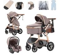 Lnhcrbs 3-in-1 Lightweight Stroller, Travel Stroller Features an Adjustable Push Handle Height and Compact Stroller is Equipped with a Car Seat Mosquito Net Mummy Bag and Cup Holder, for 0-4 Years