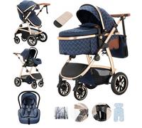Lnhcrbs Travel Systems 3 in 1 Prams with Car Seat,Travel Stroller Features an Adjustable Push Handle Height and The Front Wheels of The Compact Stroller Can Be Locked to Give Mum Extra Peace of Mind