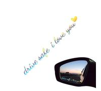 Lnhgh Car Mirror Decal - Drive Safe I Love You Rearview Mirror Decal - Waterproof Vehicle Accessories for SUV Truck Dashboard Window Windshield Daily Birthday Long Trip Night Driving