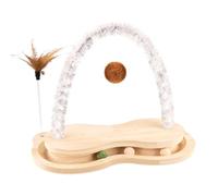 Lnhgh Cat Scratching Ball Spinner,Arch Cat Scratcher Toy Wooden with Rotating Turntable | Pet Engagement Toy Ball Track Cat Relaxation Tool for Indoor Cats Small Dogs Pets Resting