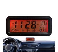Lnhgh Clock for Car - Solar-Powered Digital Interior Decoration - 24 Hour Format Time Calendar Clock,for Truck Vehicle Auto Scooter SUV Pickup Sedan Air Vent Console Driving Road Trip