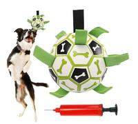 Lnhgh Dog Ball with Tags - Dog Herding Ball with Nylon Straps - Outdoor Boredom Buster, Pup Chew, Indestructible Puppy Water Toy for Keep Them Busy