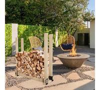 Lnhgh Fire Wood Racks Outdoor | Firewood Log Storage Rack Bracket Kit - Adjustable Space-Saving Stacker Stand for Patio Garden Porches Backyard Pits Pathway Shed Farm Camping
