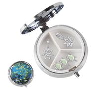 Lnhgh Portable Pill Box, 3 Compartments Portable Pill Container, Fish Oil Storage for Business Travel School College Hotel Outdoor Long Road Trips Car Commutes