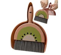 Lnhgh Short Broom Dustpan Set - Fruit Small Dustpan Brush Combo,Cartoon Whisk Brooms Small Dustpan Combo, Portable Hand Broom and Dustpan Set for Home Kitchen Table