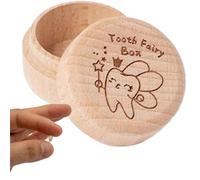 Lnhgh Tooth Fairy Box - Wooden Baby Memory Box for Tooth - Teeth Container for Boy or Girl, Storage Box, Fairy, Tooth Saver for Baby Shower