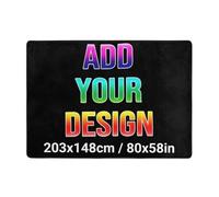 LNHIDESOOM Custom Non-Slip Doormat, Upload Your Image Text Personalized Rug Carpet Customized Door Mat for Front Door Welcome Mat for Entrance Indoor Outdoor (80x58in, Black)