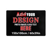 LNHIDESOOM Custom Non-Slip Doormat, Upload Your Image Text Personalized Rug Carpet Customized Door Mat for Front Door Welcome Mat for Entrance Indoor Outdoor (60x39in, Black)