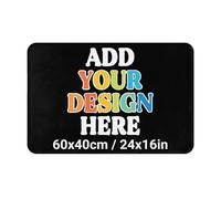 LNHIDESOOM Custom Non-Slip Doormat, Upload Your Image Text Personalized Rug Carpet Customized Door Mat for Front Door Welcome Mat for Entrance Indoor Outdoor (24x16in, Black)
