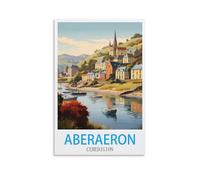 LNHZGNJNH Aberaeron Ceredigion Vintage Travel Poster 08x12inch(20x30cm) Canvas Wall Art Wall Print Painting Decor Living Room Bedroom Decor