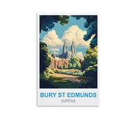 LNHZGNJNH Bury St Edmunds Suffolk Vintage Travel Poster 12x18inch(30x45cm) Canvas Wall Art Wall Print Painting Decor Living Room Bedroom Decor