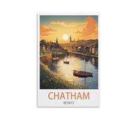 LNHZGNJNH Chatham Medway Vintage Travel Posters 16x24inch(40x60cm) Canvas Wall Art Wall Print Painting Decor Living Room Bedroom Decor