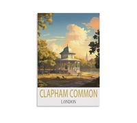 LNHZGNJNH Clapham Common London Vintage Travel Posters 16x24inch(40x60cm) Canvas Wall Art Wall Print Painting Decor Living Room Bedroom Decor