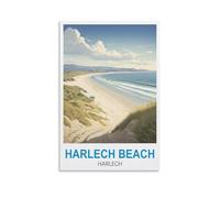 LNHZGNJNH Harlech Beach Harlech Vintage Travel Posters 16x24inch(40x60cm) Canvas Wall Art Wall Print Painting Decor Living Room Bedroom Decor