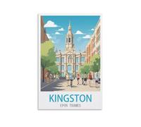 LNHZGNJNH Kingston upon Thames Vintage Travel Poster 12x18inch(30x45cm) Canvas Wall Art Wall Print Painting Decor Living Room Bedroom Decor