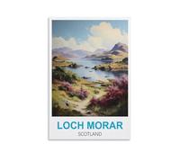 LNHZGNJNH Loch Morar Scotland Vintage Travel Poster 08x12inch(20x30cm) Canvas Wall Art Wall Print Painting Decor Living Room Bedroom Decor