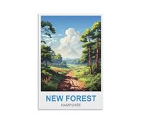 LNHZGNJNH New Forest Hampshire Vintage Travel Posters 24x36inch(60x90cm) Canvas Wall Art Wall Print Painting Decor Living Room Bedroom Decor