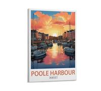 LNHZGNJNH Poole Harbour Dorset Vintage Travel Posters 12x18inch(30x45cm) Canvas Wall Art Wall Print Painting Decor Living Room Bedroom Decor